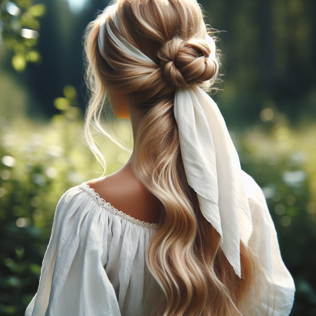 Traditional Peasant Hairstyle with Headscarf