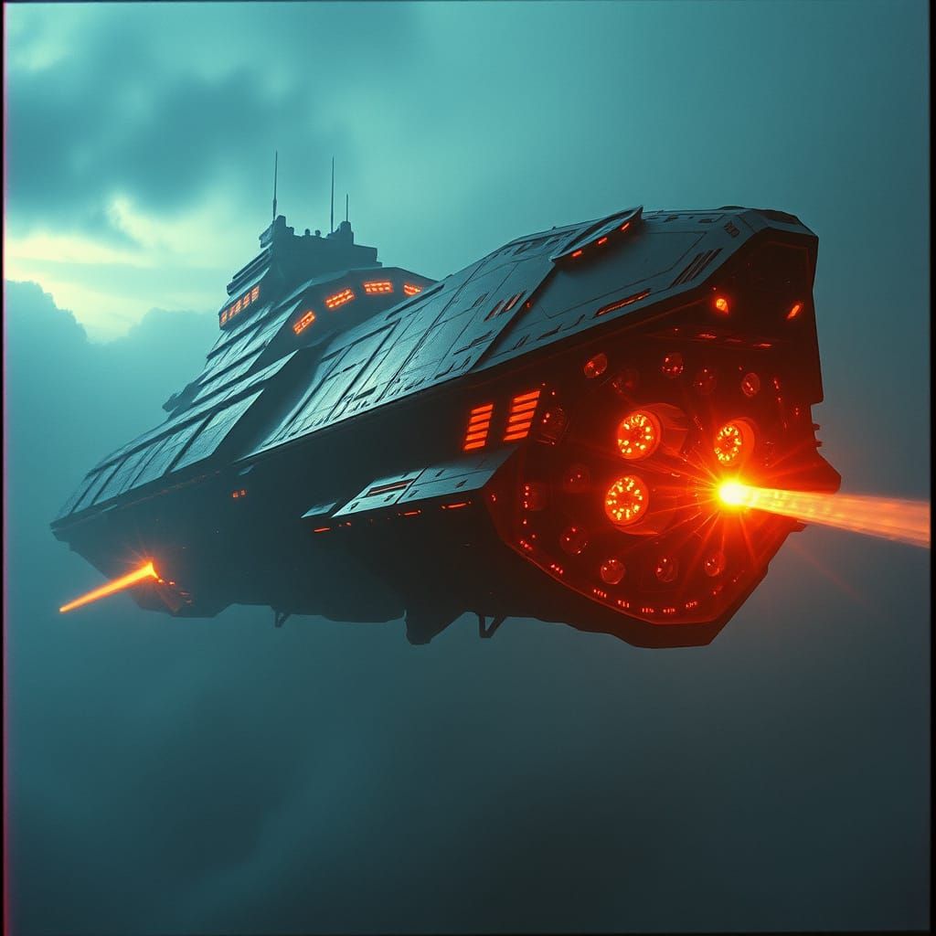 Epic Doomsday Ship Cinematic Film Still