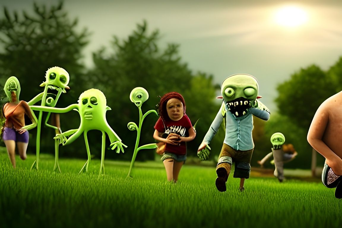 Plants vs Zombies Reenactment in 8k Resolution