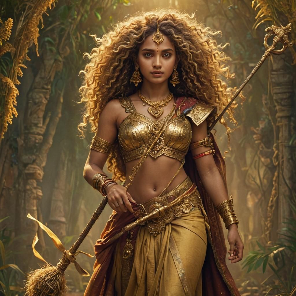 Golden Hero in Stylized Attire