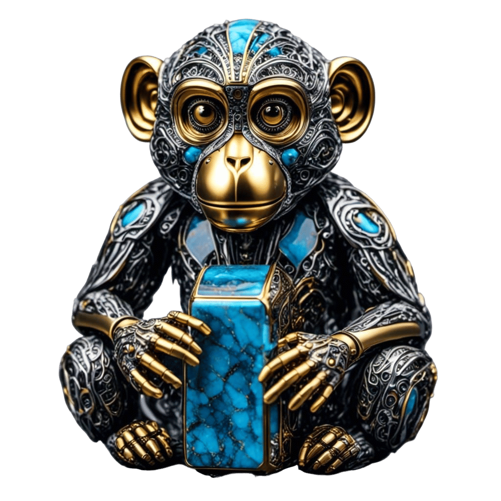 Marble Node Monkey Sculpture