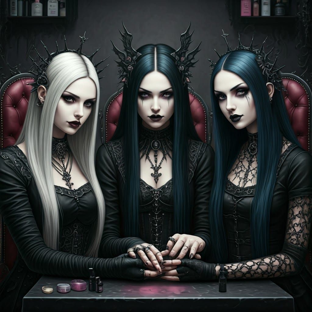 Gothic Teens at Ornate Nail Salon