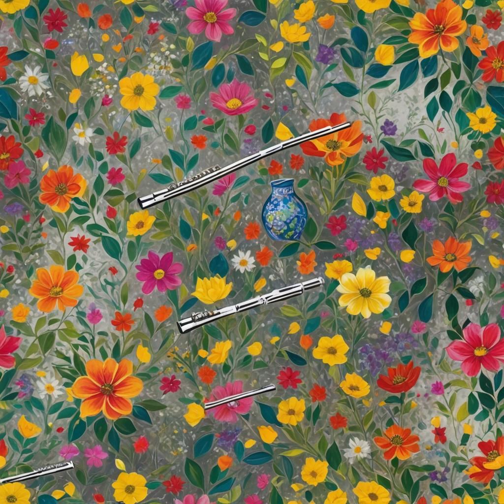 Woman's Saree Blooms into Flowers in Airbrush Oil Painting