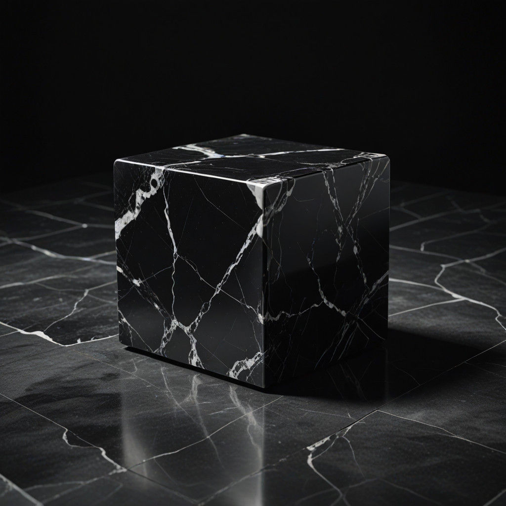 Black marble cube
