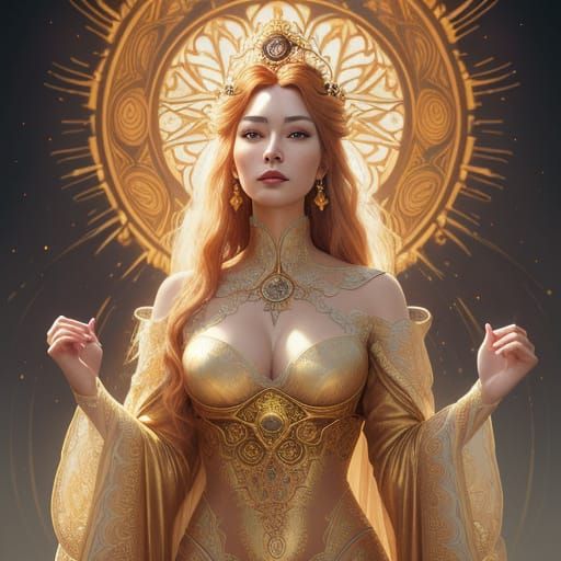 Noblewoman Portrait with Sunburst Crown