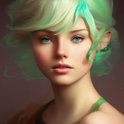Tinker Bell Portrait in Art Nouveau Style