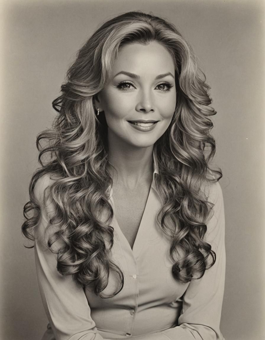 Hyperrealistic Portrait of Katha Lee with Curly Hair