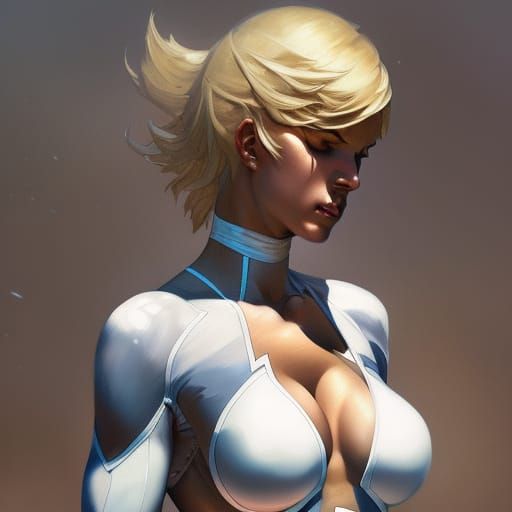 Powergirl Portrait in Dark Fantasy Style