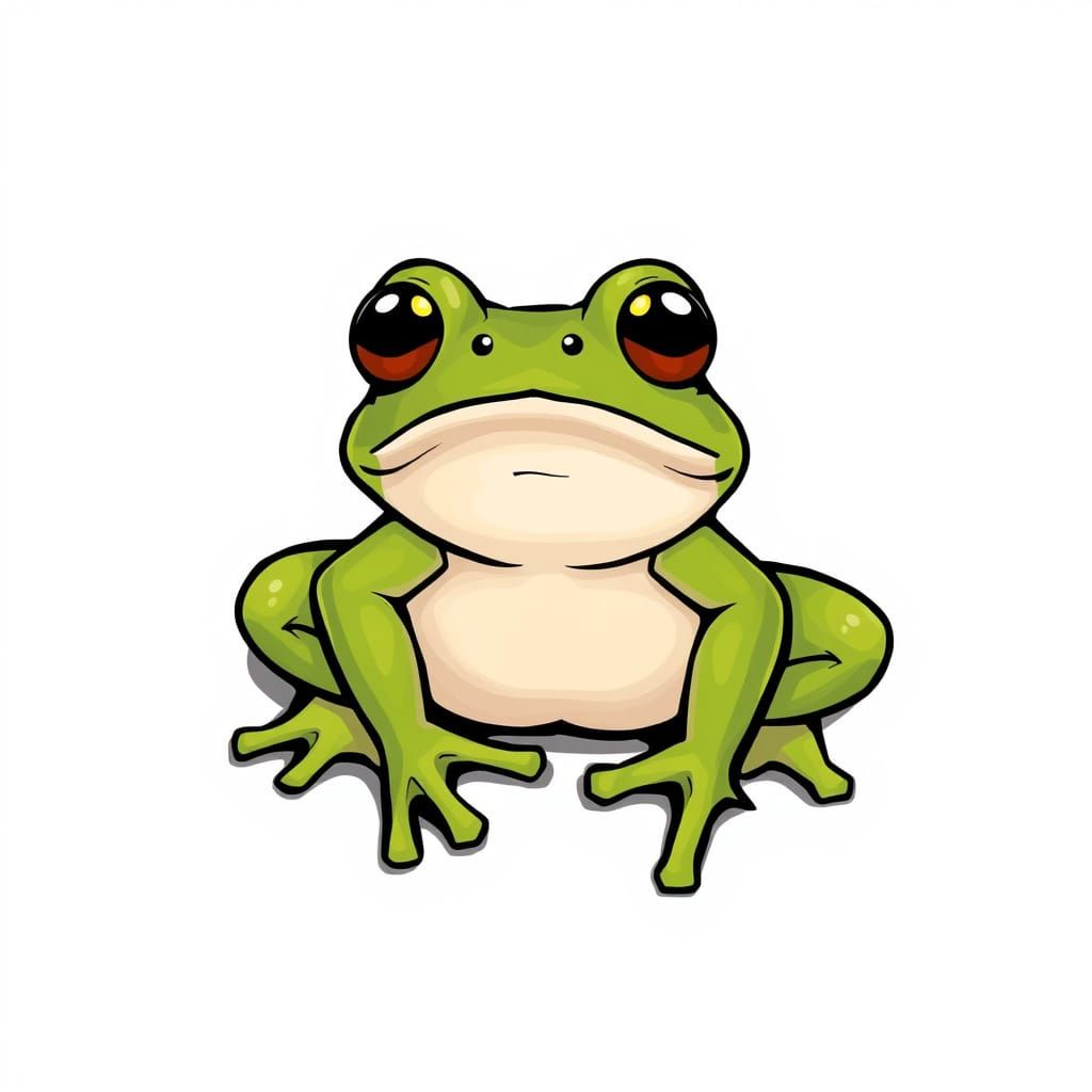 Cute Surprised Frog Generated by AI