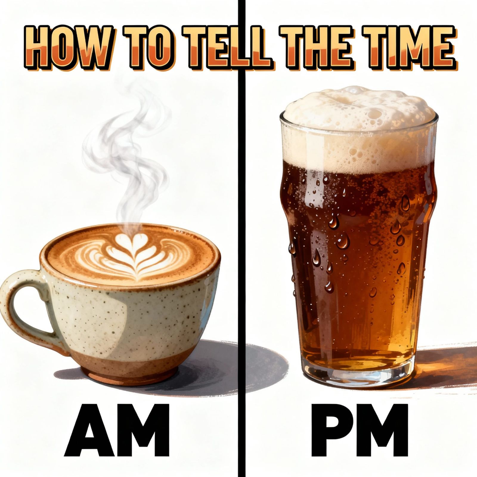 Clever Time Telling: Coffee and Ale Split Screen