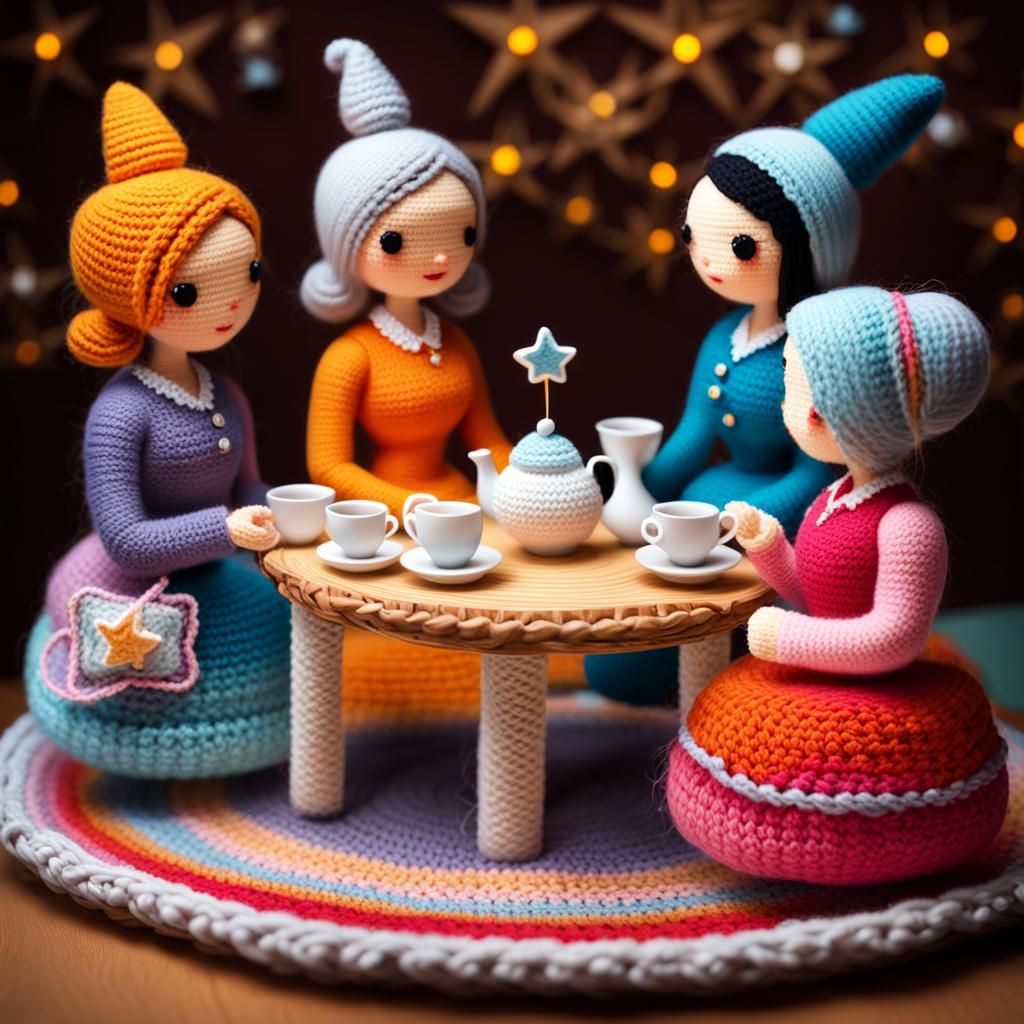 3D Knitted Tea Party: A Crochet Masterpiece