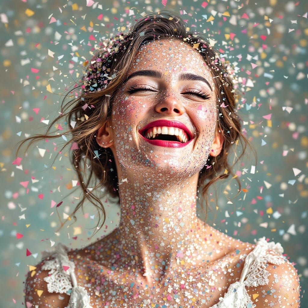 Vibrant Pastel Confetti Tessellations Portrait