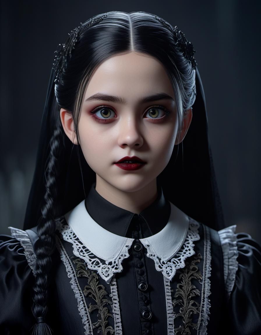 Gothic Horror Portrait of a Cute Girl