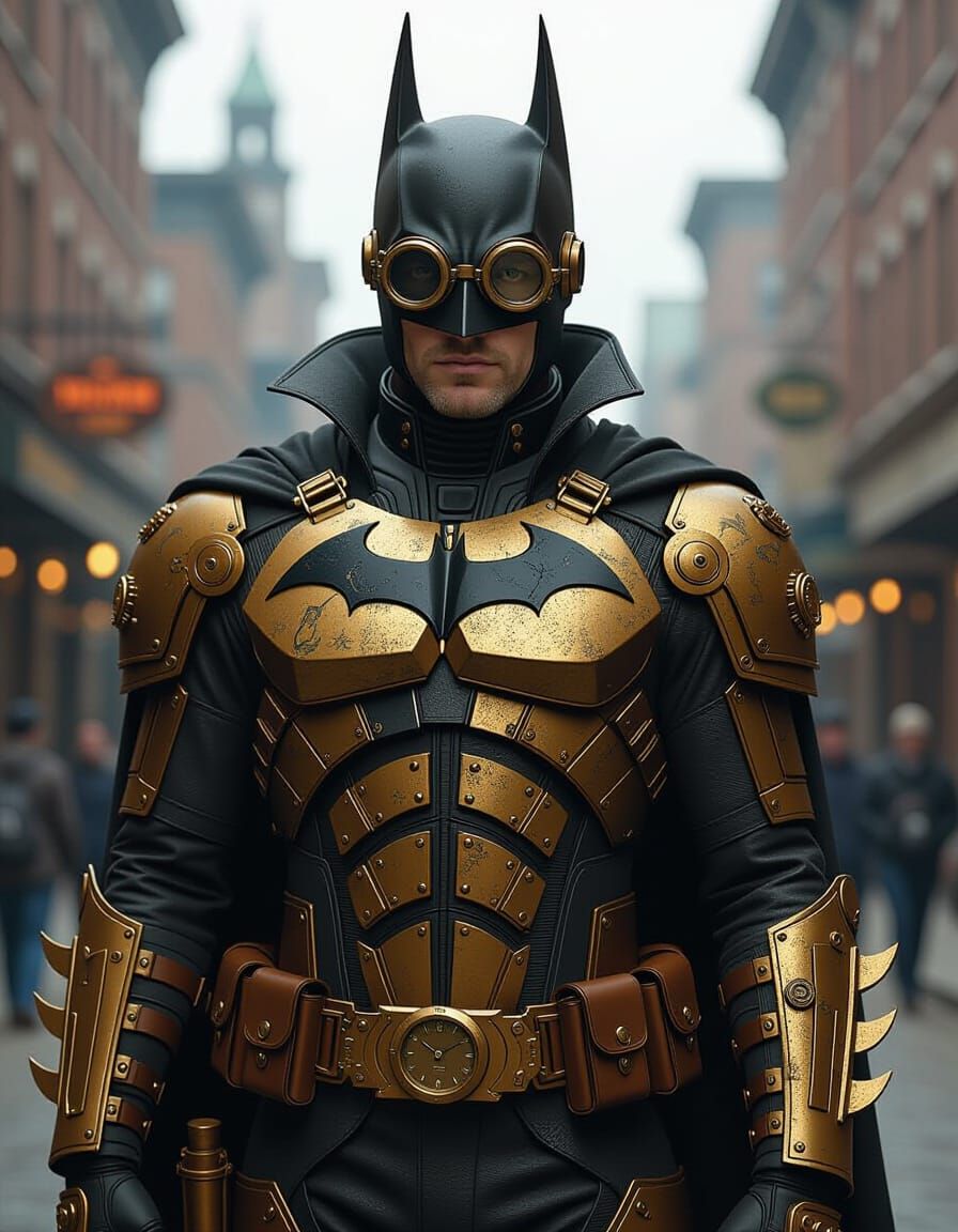 Steampunk Batman in Victorian Gotham City