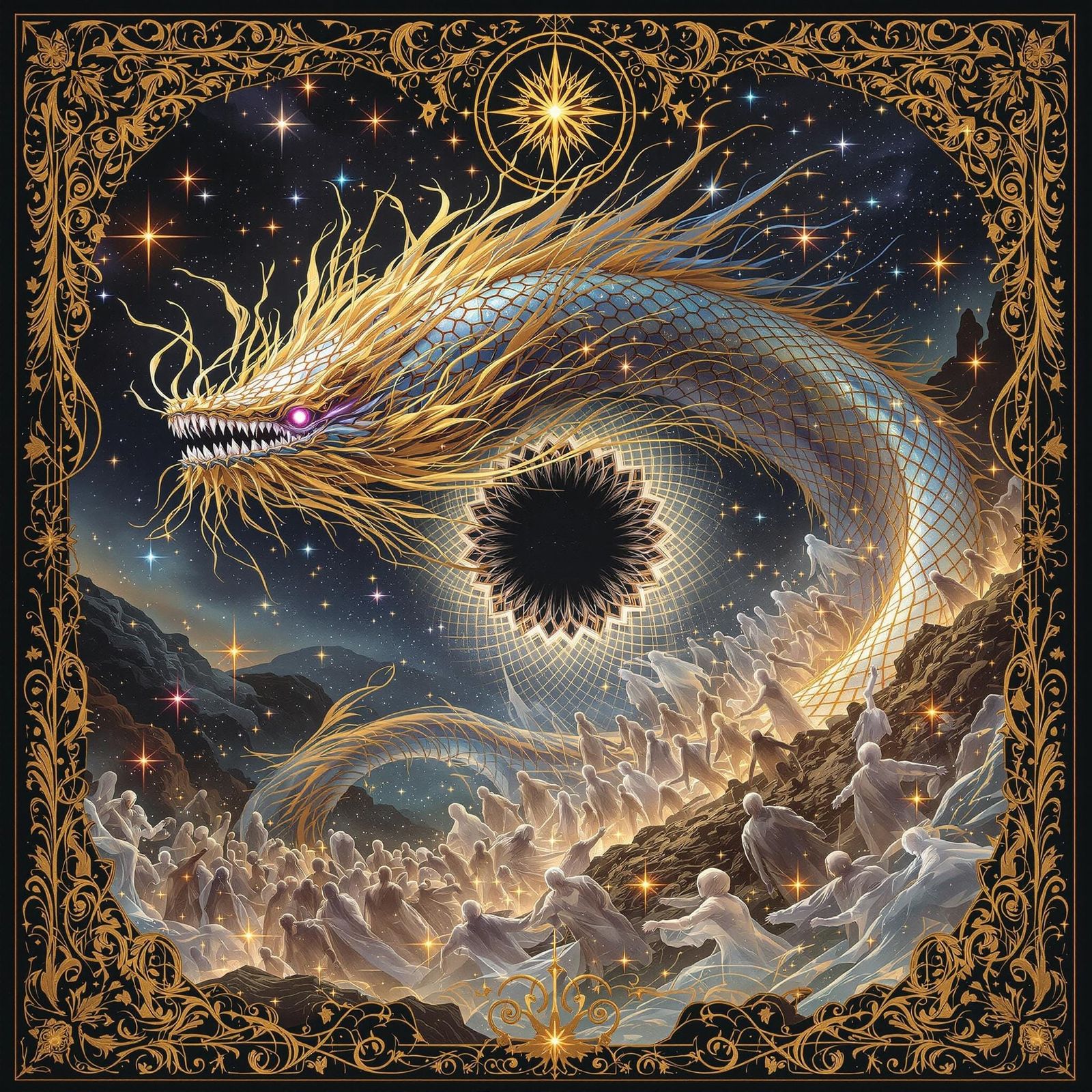 Cosmic Leviathan in Animated Digital Screenprint