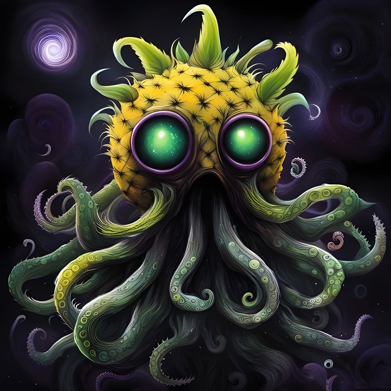Eldritch Pineapple Squid Monster in Space
