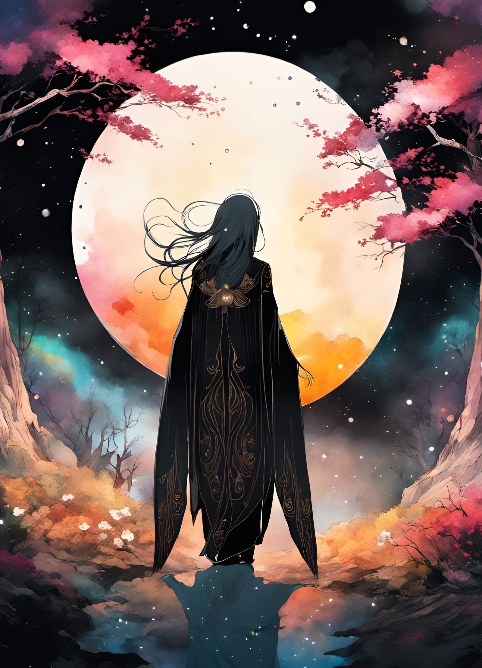 Angel Goddess Leaving Reality in Anime Style