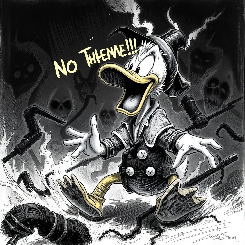 Donald Duck Lost in Dark Fantasy Chaos