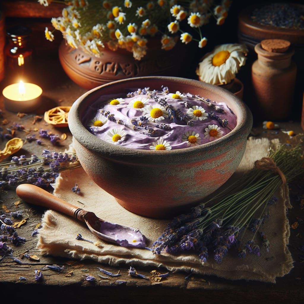 Lavender Chamomile Mask in Medieval Apothecary