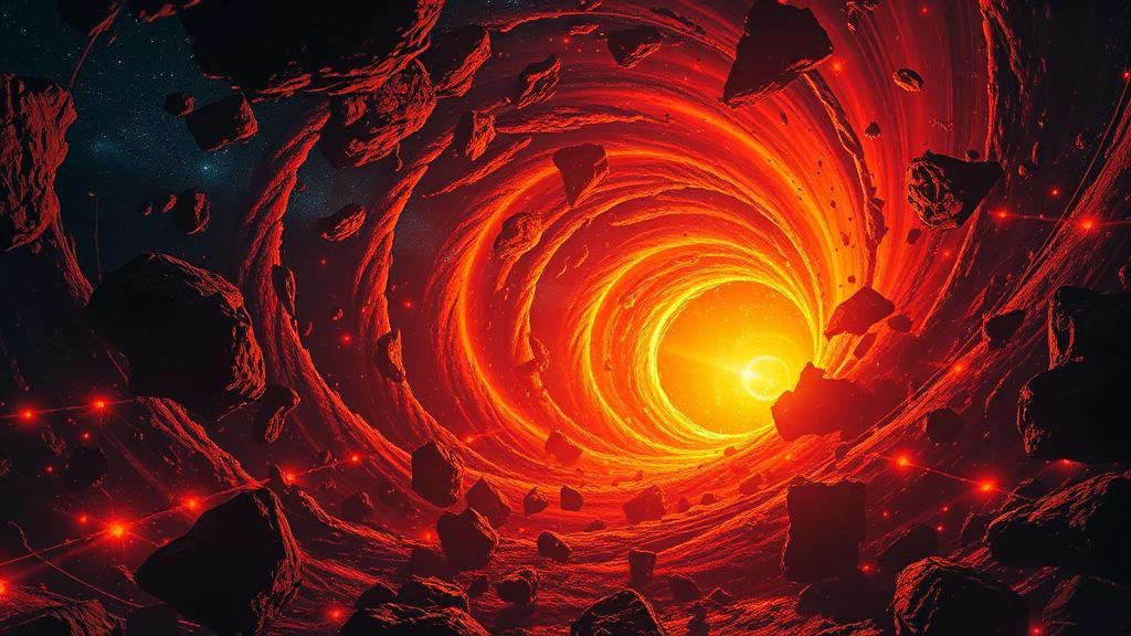 Swirling Cosmic Vortex in Dreamlike Style