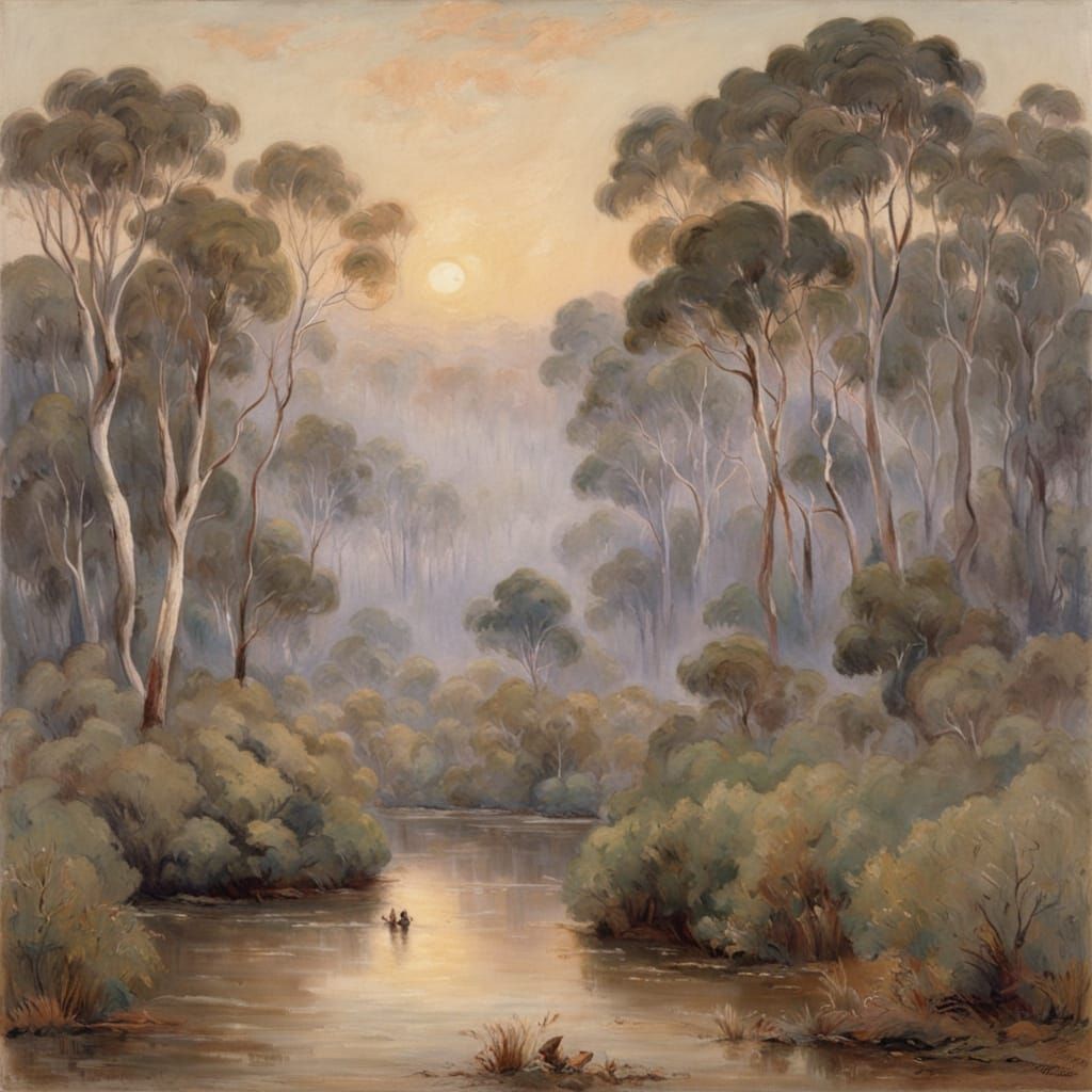 Ethereal Australian Landscape in Impressionist Style