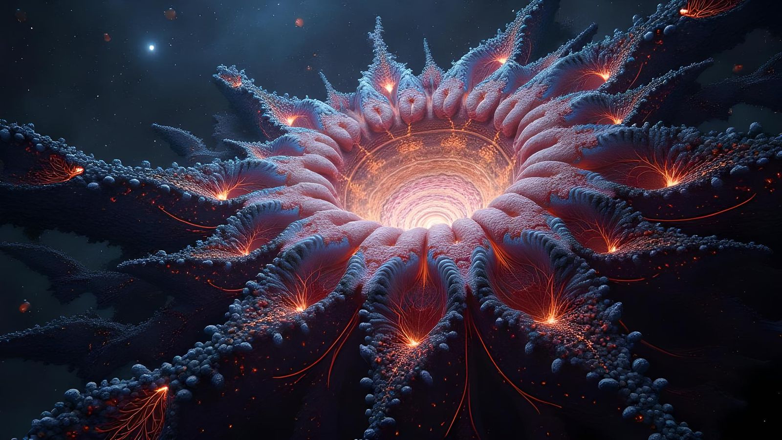 Intricate Augmented Fractal Design in Psychedelic Colors