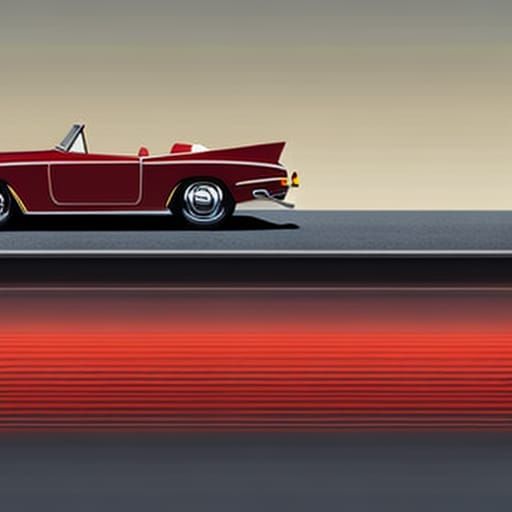 Cartoon Red Car with Lightning Bolt Design