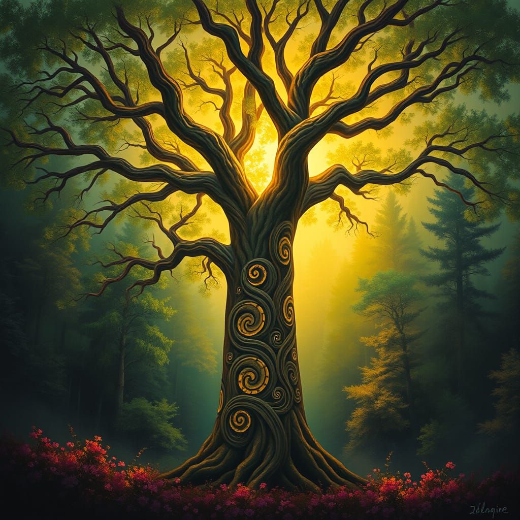 Ethereal Tree of Life Radiates Vibrant Energy