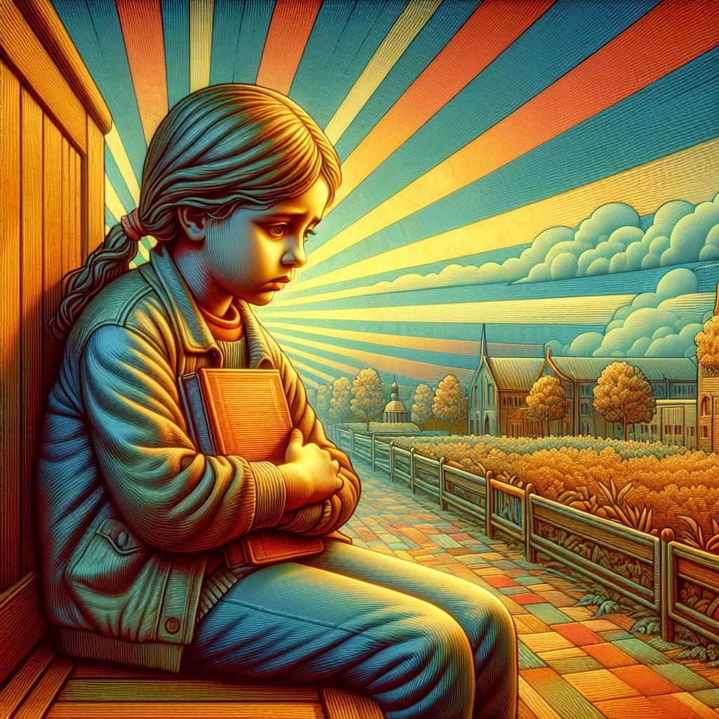 Girl Sitting Alone: 20th-Century Illustrative Art