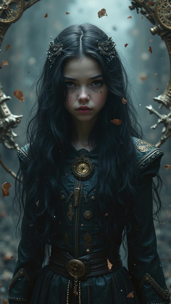 Dark Magic Girl in Post-Apocalyptic Setting