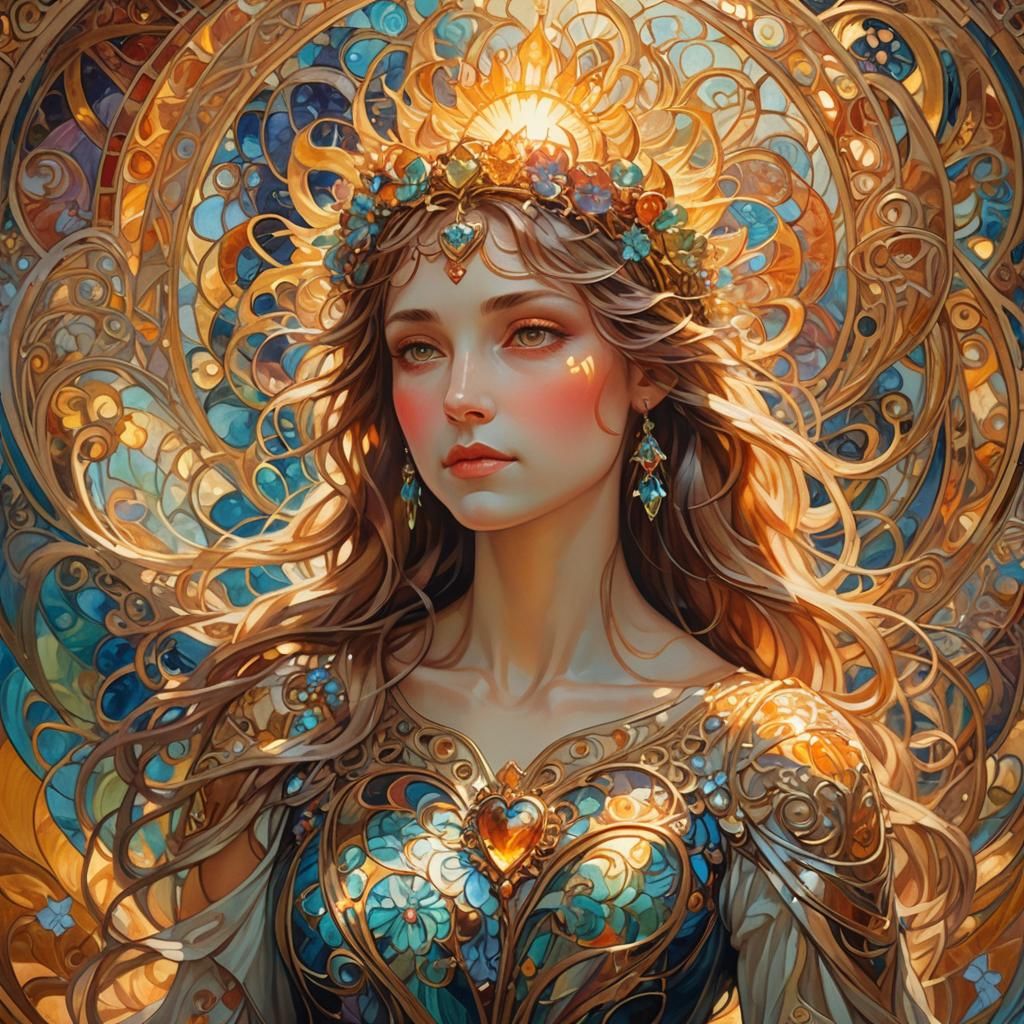 Heart Aglow with Sun Rays: Fantastical Concept Art