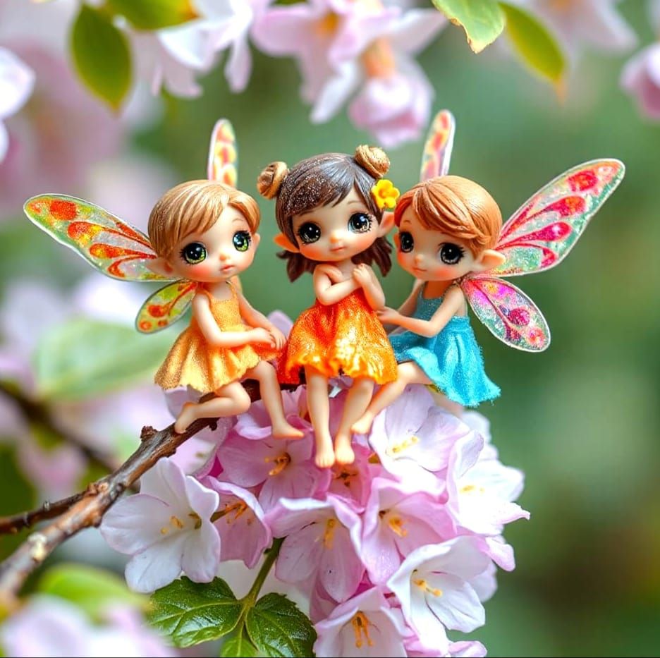 Miniature Fairies in Pop-Surrealist Kawaii Art