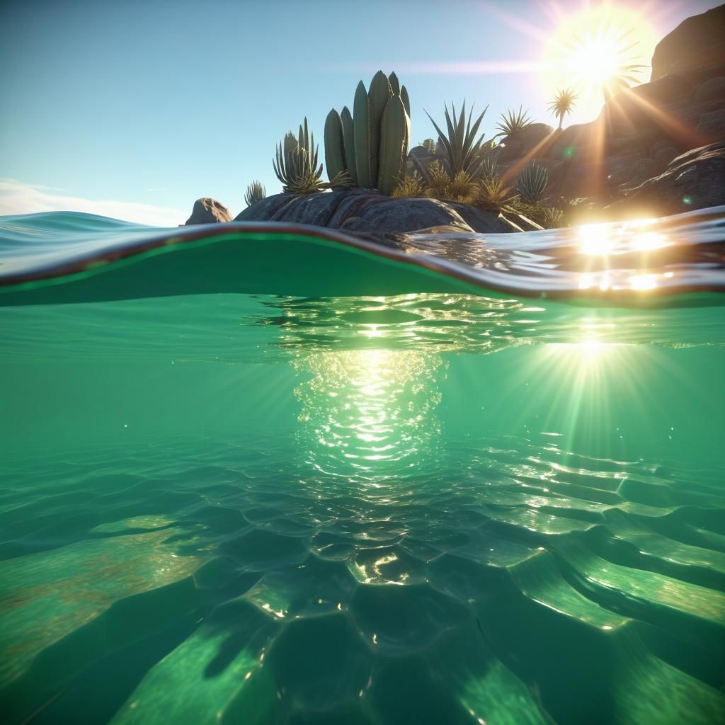 Tequila Ocean with Sunset Lens Flare