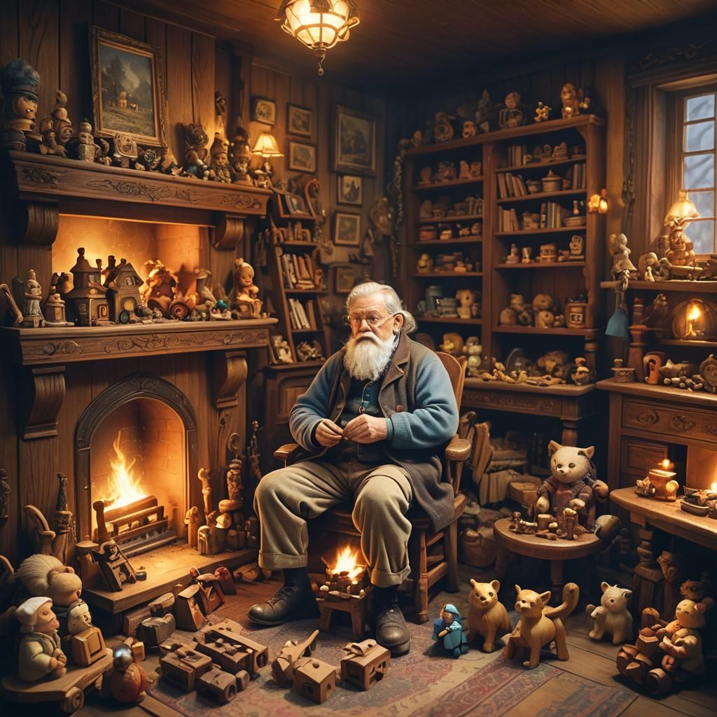 Ethereal Toy Maker in Warm Interior