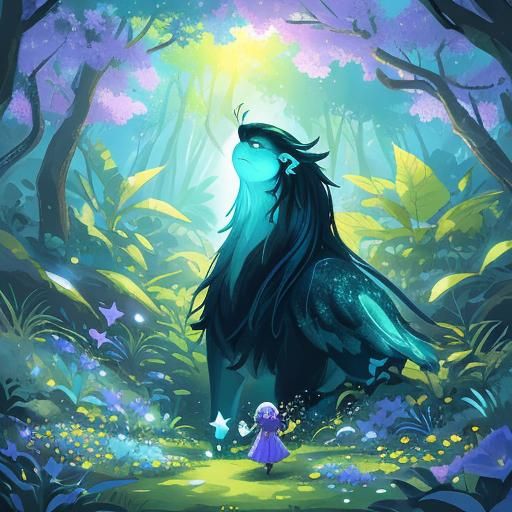 Enchanted Garden Scene in Soft, Dreamy Light