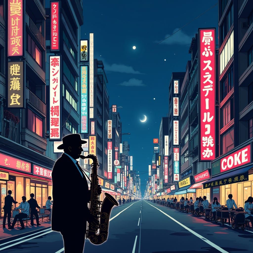 Tokyo Cityscape at Dusk, Inspired by Futuristic Cityscapes a...