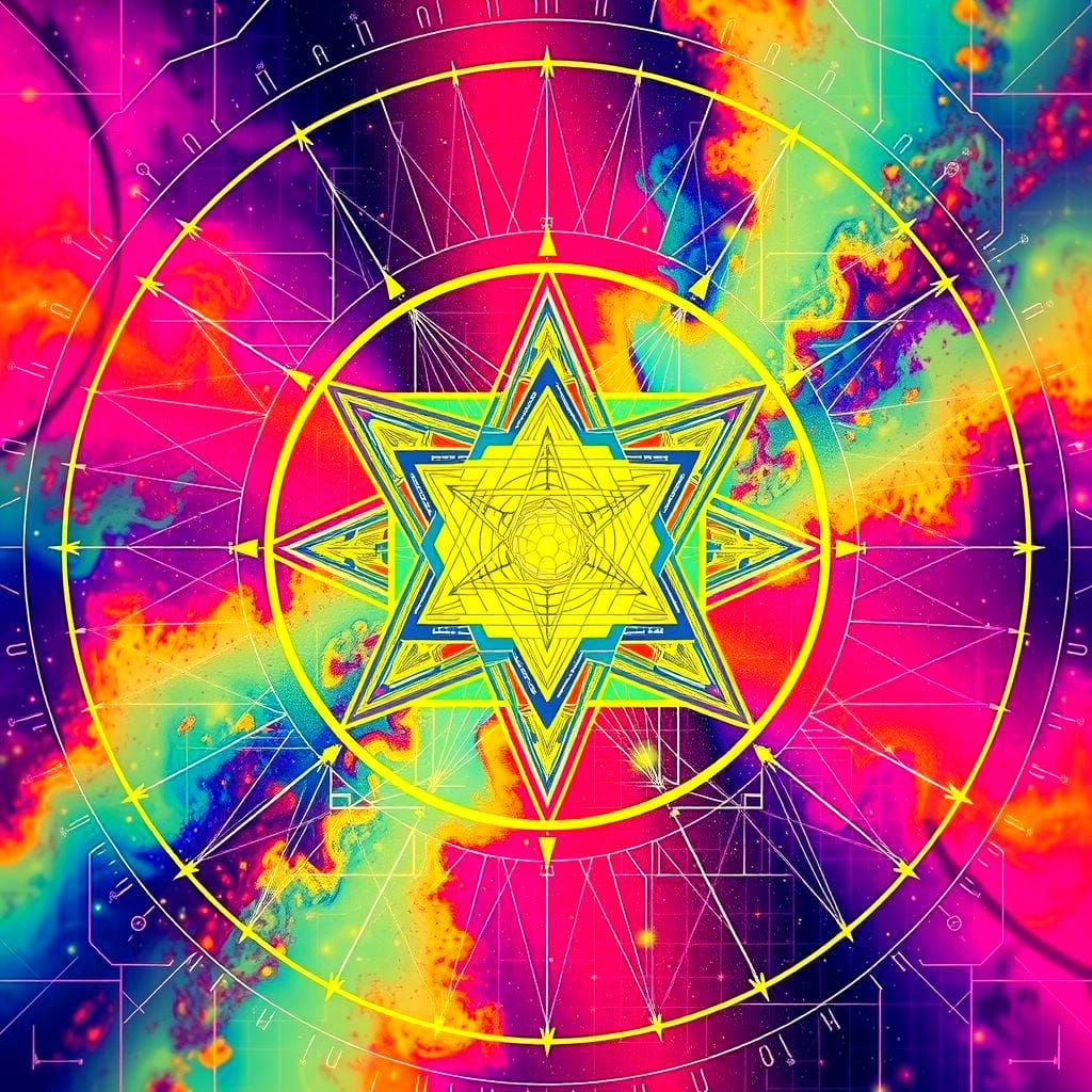 Geometric Abstractions with Dynamic Color Gradients