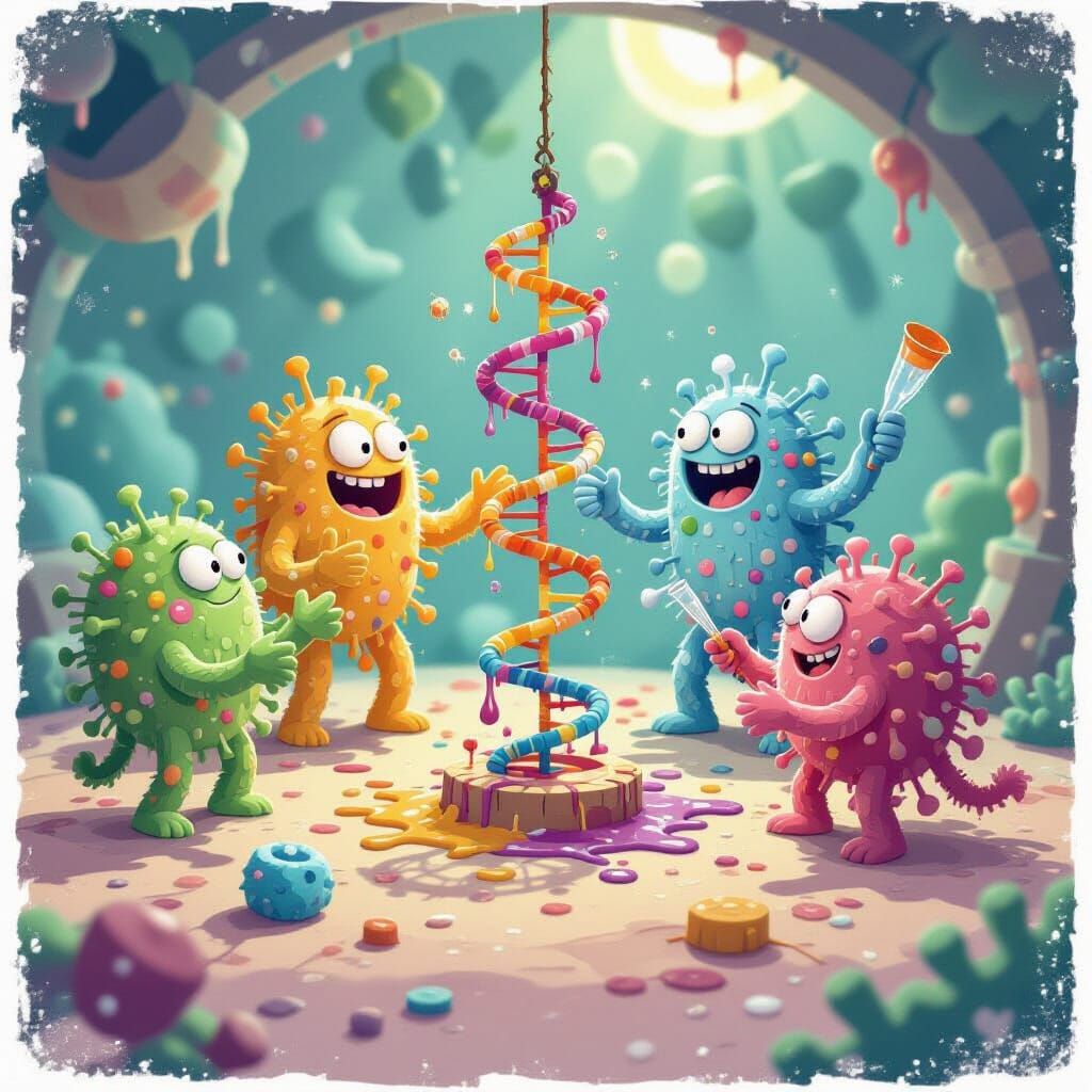 Fuzzy Microbes Build Chaotic Contraption with Hilarious Resu...