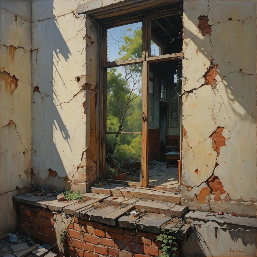 Ethereal Dust Motes: An Oil Painting of Solitude