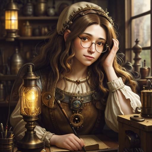 Gnome Artificer Portrait in Oil Painting Style