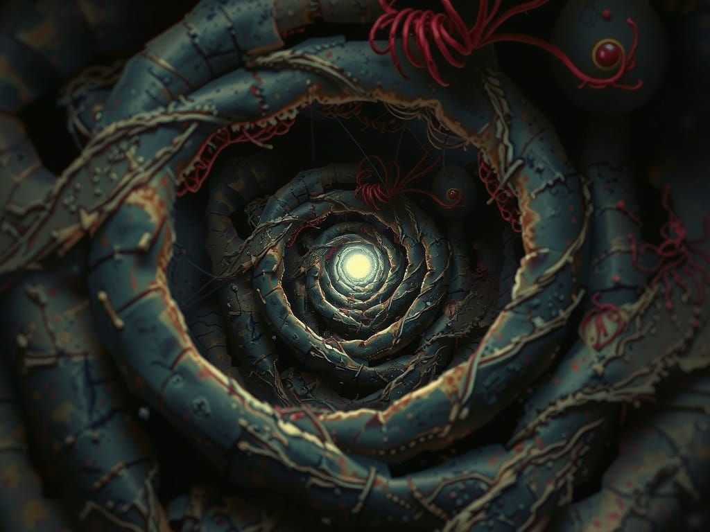 Abstract Horror with Fractal Nesting and Dark Hues