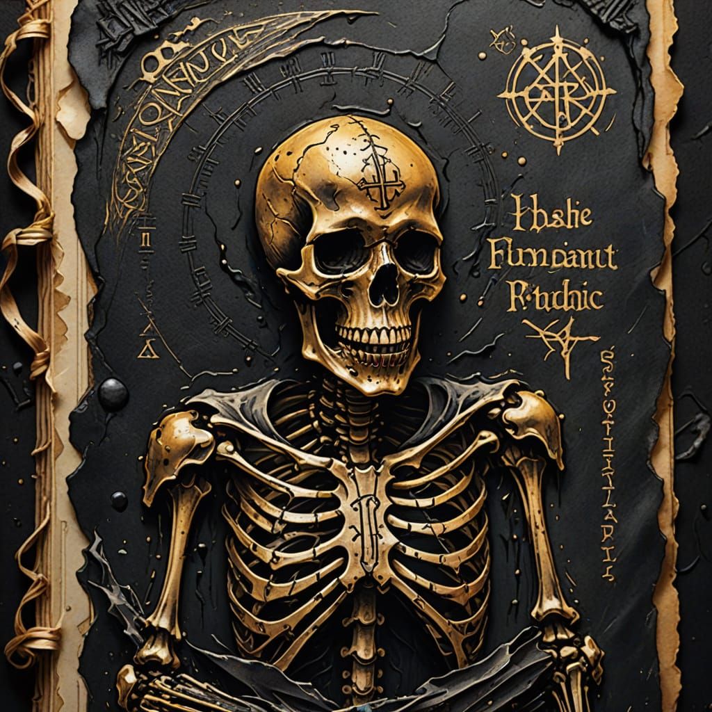 Mystical Skeleton Page in Gothic Dark Fantasy Art