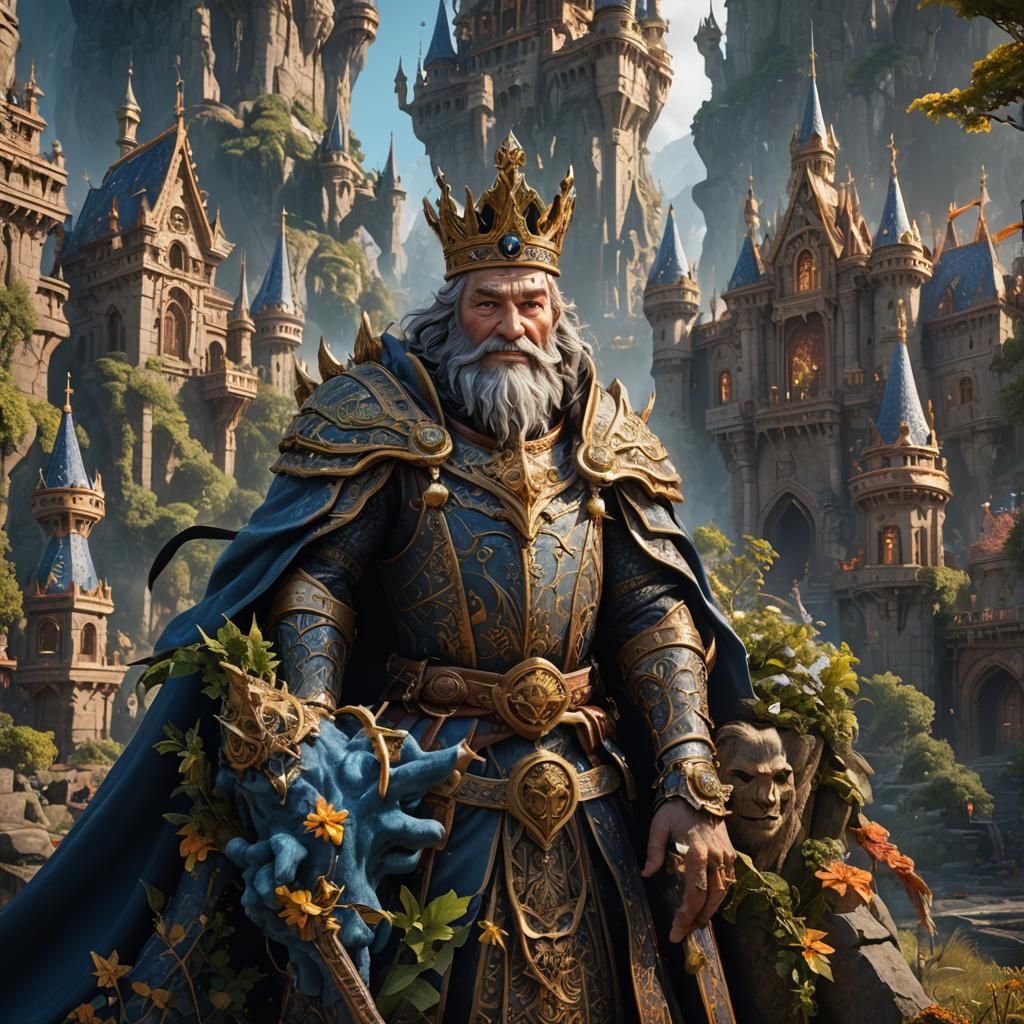 Fantastical Happy King Matte Painting