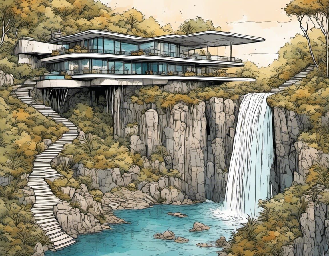 A stunning scene of an incredible impossible architecturally...