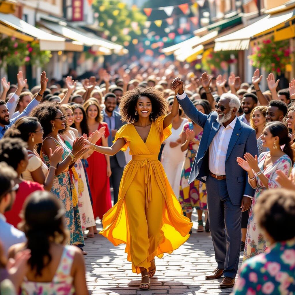 Vibrant Celebration of Diversity in Town Square