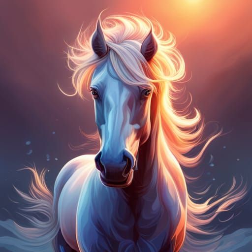 Weather Horses Portrait in Hyperdetailed Style