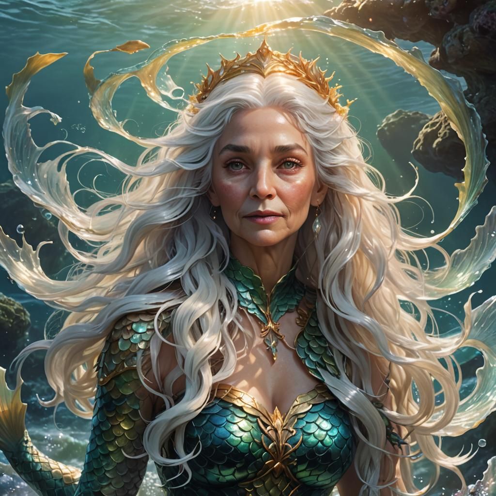 Grandmother Mermaid in Dazzling Fantasy Concept Art