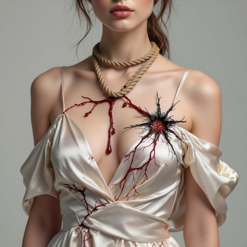 Woman in Deconstructed Dress with Lightning Motifs, Vogue St...