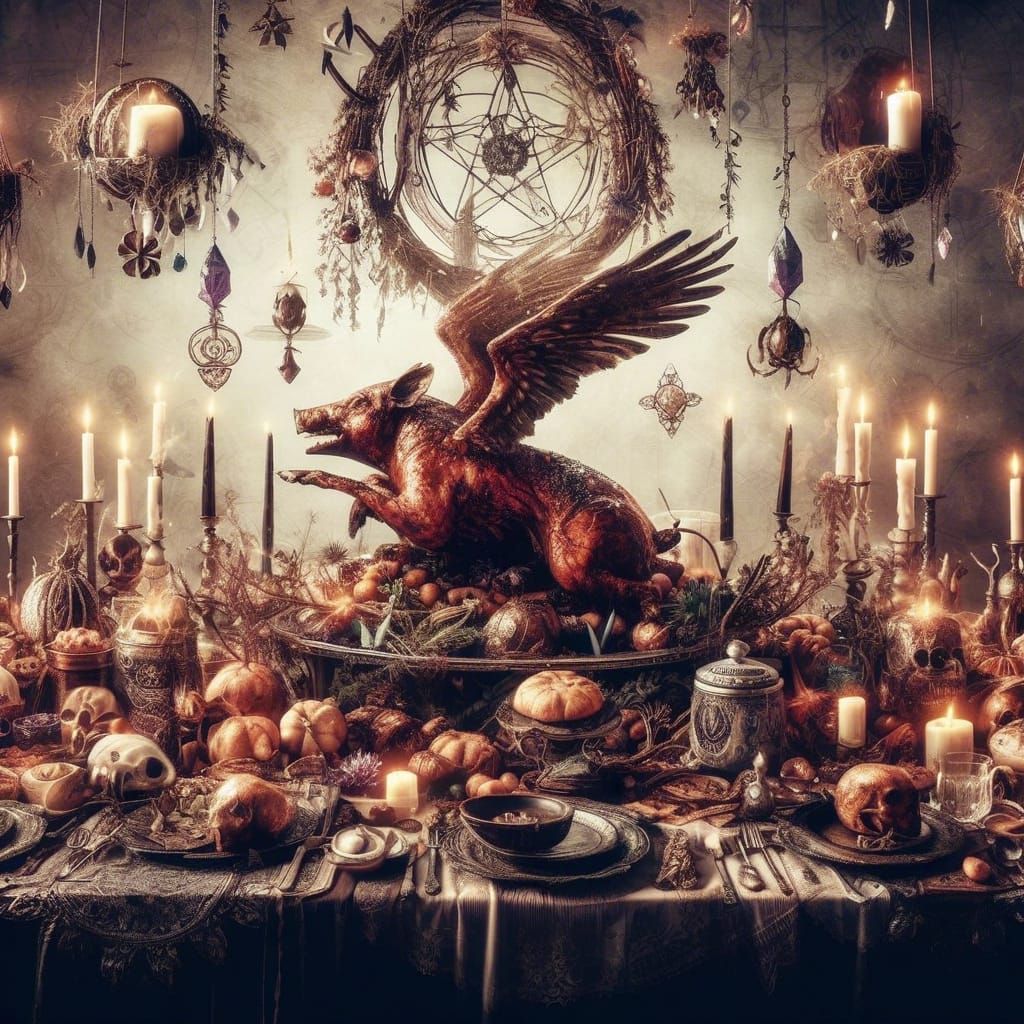 Endless Witchy Feast Featuring Winged Roast Pig