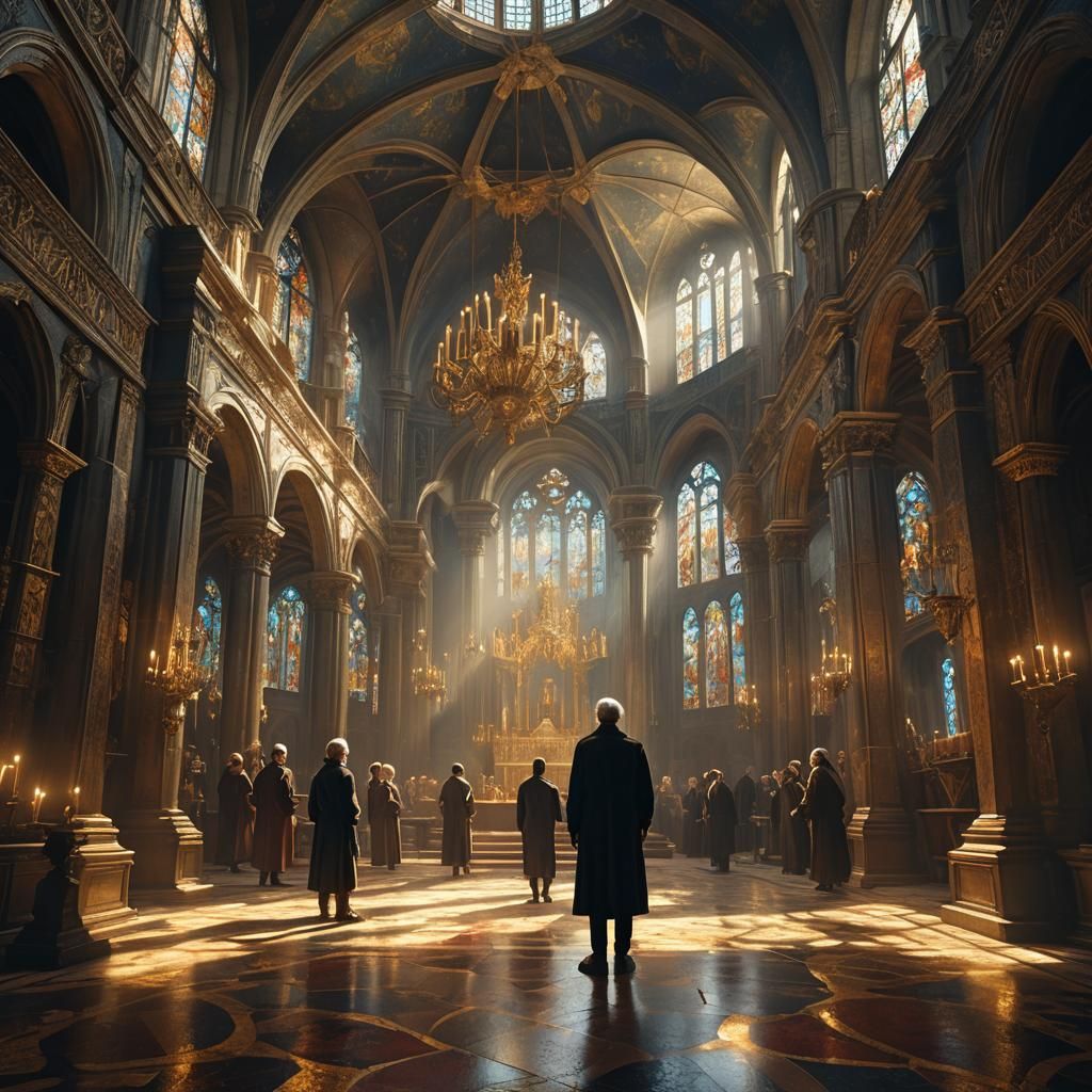 Ra Among Parishioners: A Caravaggio-Inspired Digital Paintin...